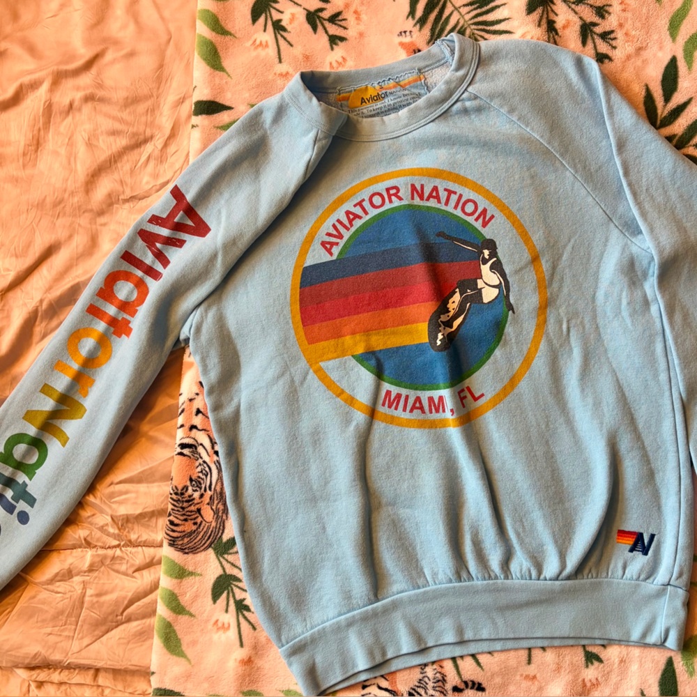 Aviator Nation Light Blue Sweatshirt